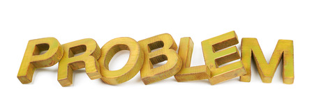 Word problem made of colored with paint wooden letters, composition isolated over the white backgroundの写真素材