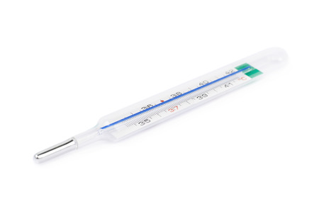 Mercury glass thermometer isolated over the white background