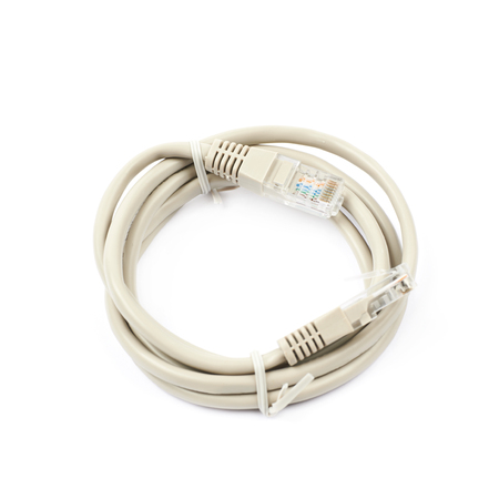 Folded ethernet cable isolated over the white background