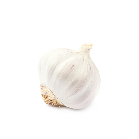 Single bulb of garlic isolated over the white backgroundの写真素材