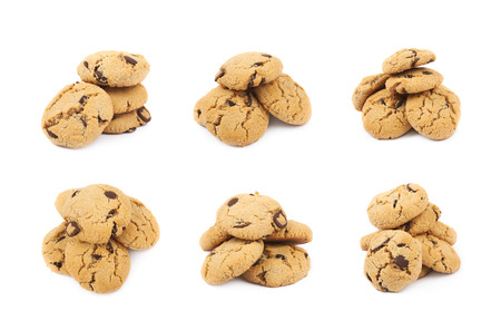 Chocolate chip cookie isolatedの写真素材