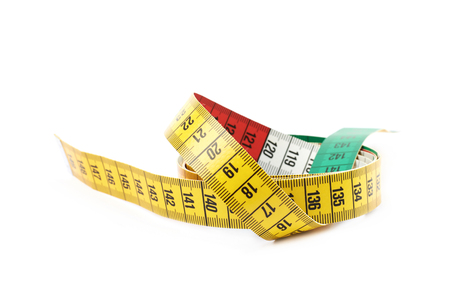 Dieting tape measure isolatedの写真素材