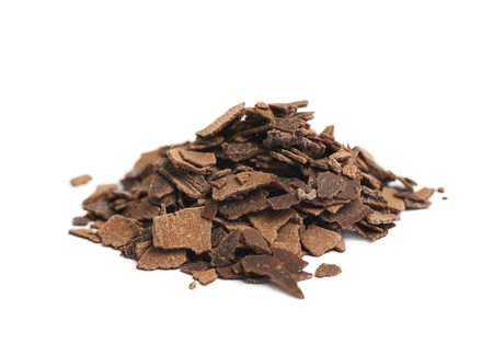 Pile of chocolate flakes isolatedの写真素材