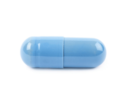 Single softgel capsule pill isolatedの写真素材