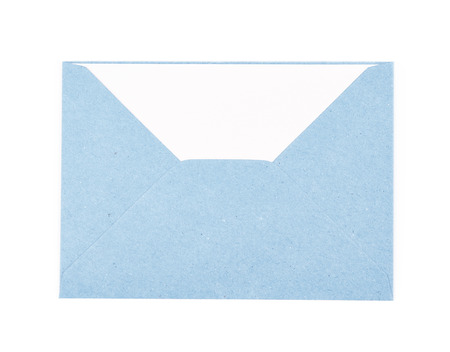 Blue paper envelope isolatedの写真素材