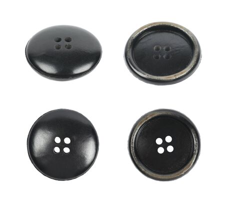 Black clothing button isolatedの写真素材
