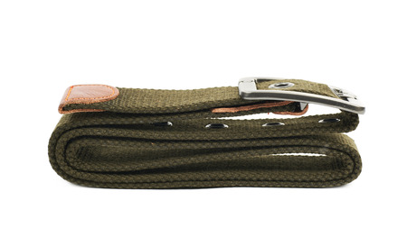 Beige rag belt isolatedの写真素材