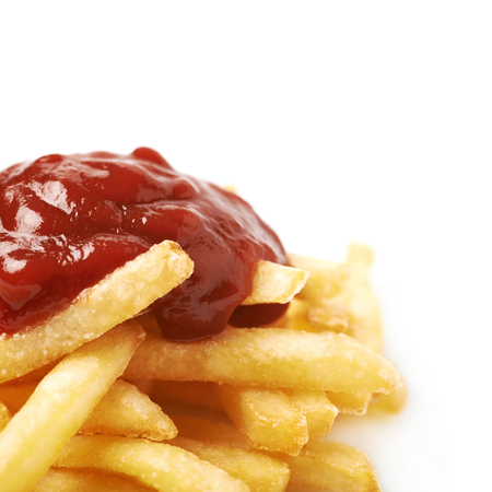 Pile of a french fries isolatedの写真素材
