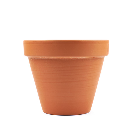 Empty ceramic flower pot isolatedの写真素材