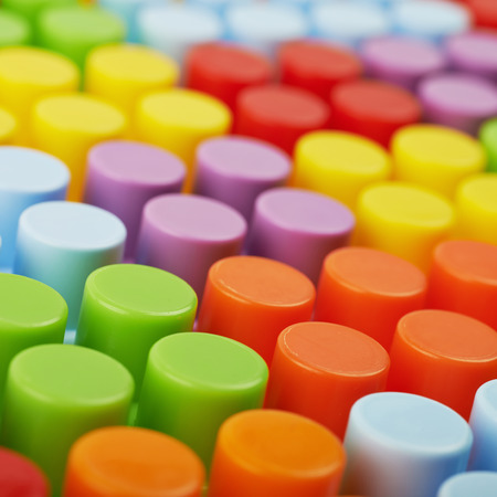 Surface covered with toy bricksの写真素材