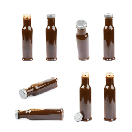 Bottle of barbecue sauce isolatedの写真素材