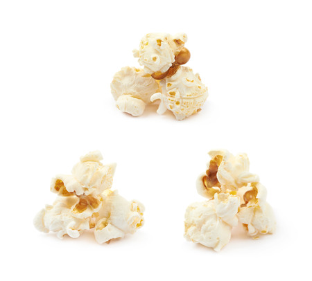 Pile of popcorn flakes isolatedの写真素材