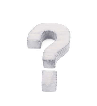 Wooden question mark isolatedの写真素材