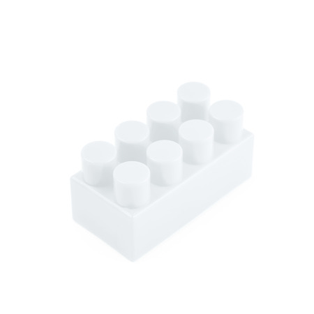 Single toy construction block isolatedの写真素材