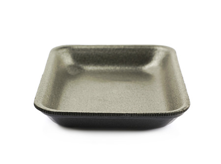 Plastic foam food tray isolatedの写真素材