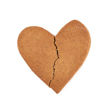 Heart shaped cookie brokenの写真素材