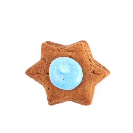 Fresh baked ginger cookie isolated over the white backgroundの写真素材