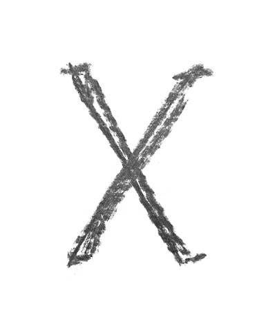 Single hand drawn letter isolatedの写真素材