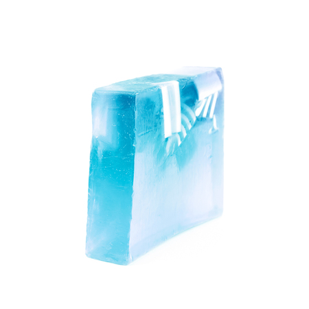 Hande made piece of soap isolatedの写真素材