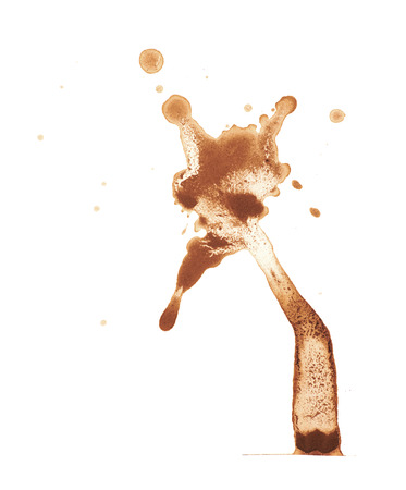 Dried coffee stain isolated over the white surfaceの写真素材