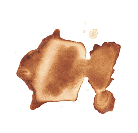 Dried coffee stain isolated over the white surfaceの写真素材