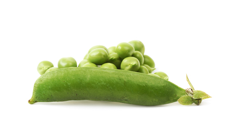 Green pea bean isolated over the white backgroundの写真素材