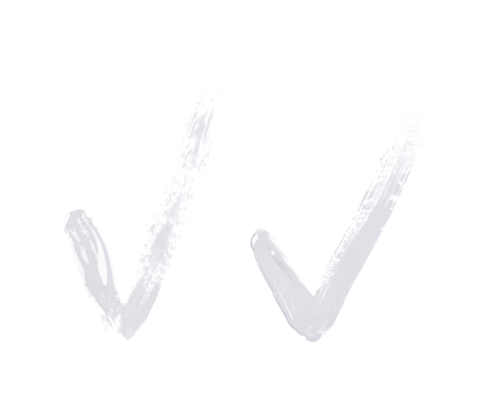 Tick mark made with a paint strokeの写真素材