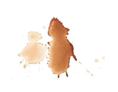 Dried coffee stain isolated over the white surfaceの写真素材