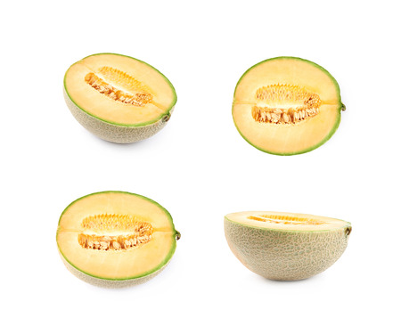 Half of a cantaloupe melonの写真素材