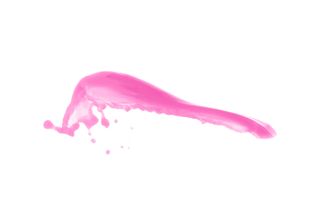 Splash of transparent liquid in motion isolated over the white backgroundの写真素材