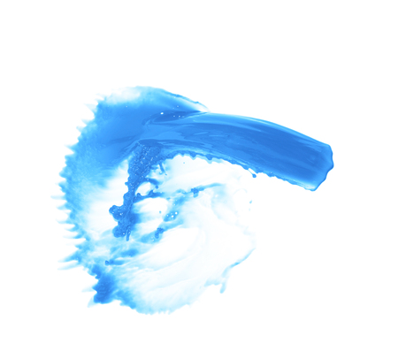 Splash of transparent liquid in motion isolated over the white backgroundの写真素材