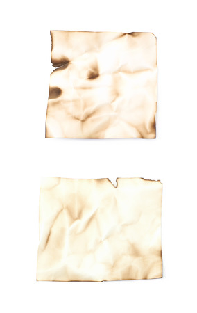 Burnt paper sheet isolatedの写真素材