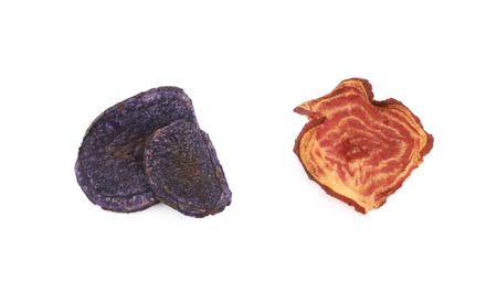 Vegetable chips isolatedの写真素材