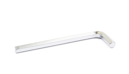 Metal hex key isolated over the white background