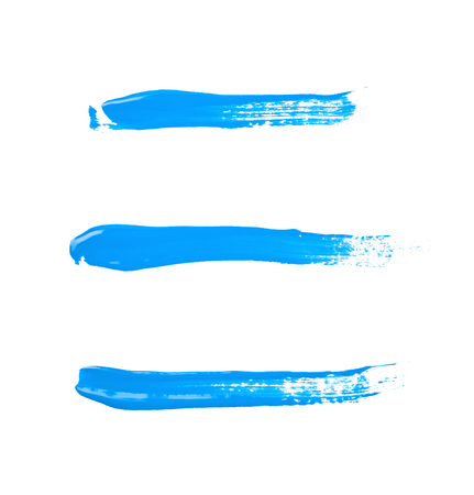 Line stroke of paint as a design underline element isolated over the white background, set of three different versionsの写真素材