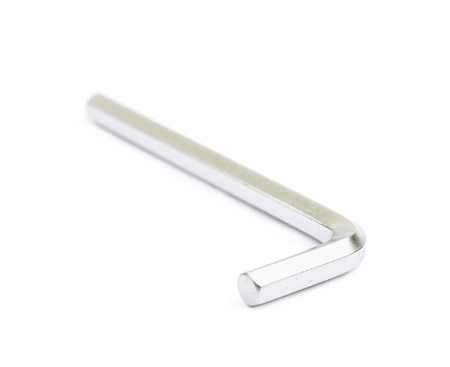 Metal hex key isolated over the white background