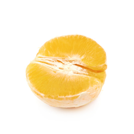 Peeled orange isolated over the white background