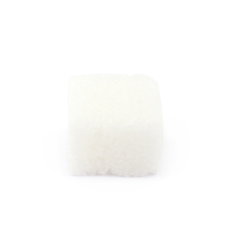 Single sugar cube isolated over the white backgroundの写真素材