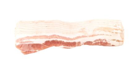 Raw bacon composition isolated over the white backgroundの写真素材
