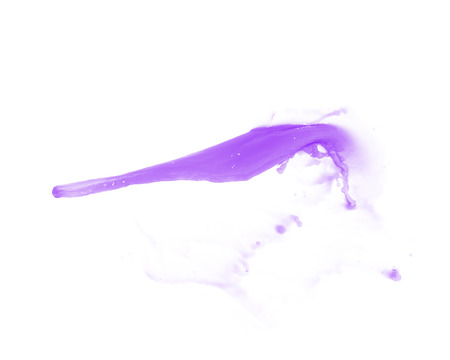 Splash of transparent liquid in motion isolated over the white backgroundの写真素材