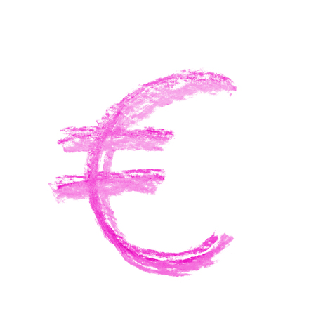 Hand drawn currency symbol isolatedの写真素材