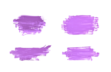Smudged splash of paint as a banner design element, composition isolated over the white background, set of four different versionsの写真素材