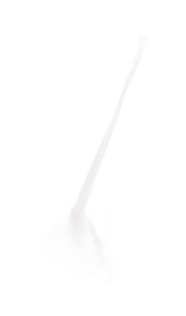 Splash of transparent liquid in motion isolated over the white backgroundの写真素材