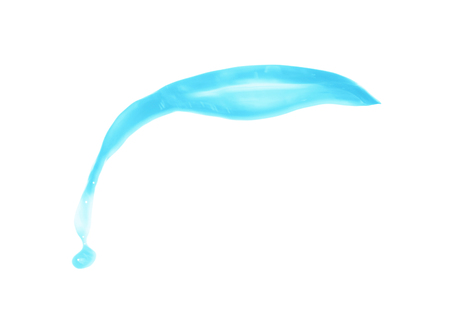 Splash of transparent liquid in motion isolated over the white backgroundの写真素材