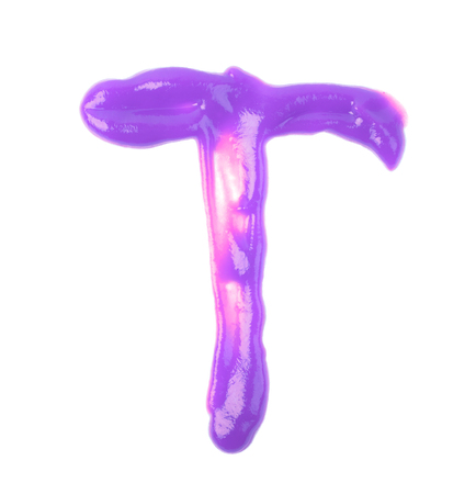Single letter made of sauce isolatedの写真素材