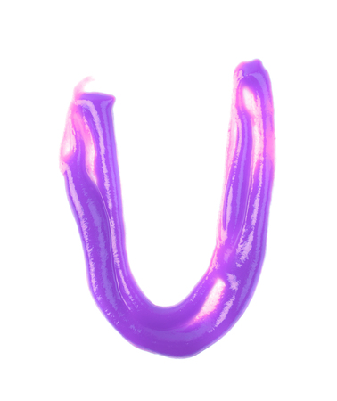 Single letter made of sauce isolatedの写真素材