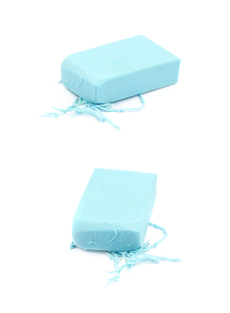 Rubber eraser isolated over the white background , set of several different foreshorteningsの写真素材