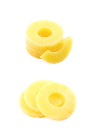 Canned pineapple slice compositionの写真素材