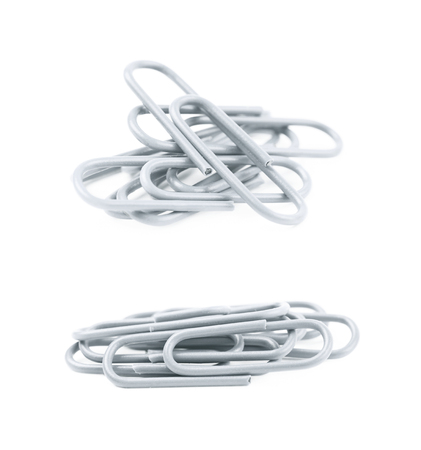 Pile of office clips isolatedの写真素材