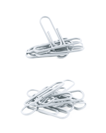Pile of office clips isolatedの写真素材